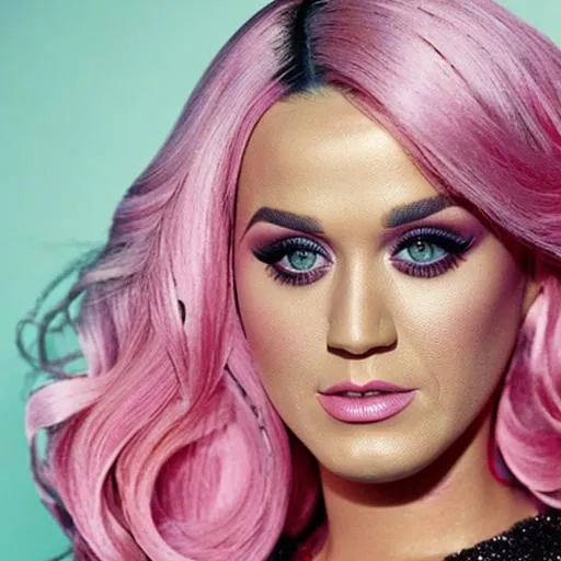 Prompt: High quality pic 64k resolution of Katy Perry wearing blonde hair  and very detailed pink Barbie look