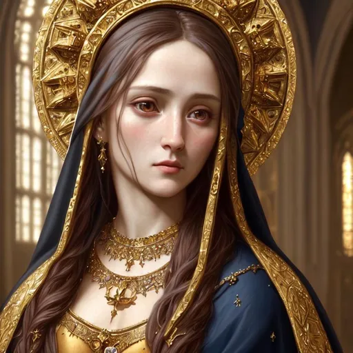 Prompt: Hyperrealistic painting of Mary Magdalene, daytime, somber, 16k, highly detailed, exquisite , highly detailed, intricate details, beautiful, flawless, masterpiece, soft dramatic moody lighting, radiant aura, ultra high quality octane render, hypermaximalist