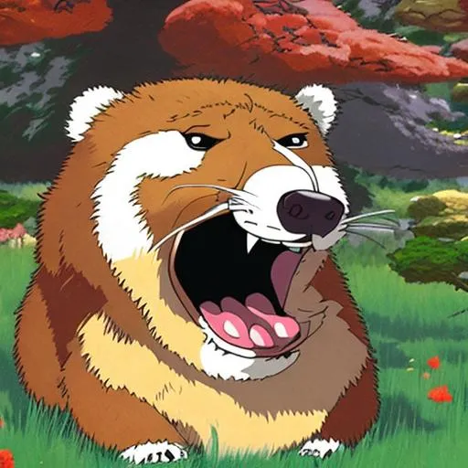 Prompt: angry bear by studio ghibli