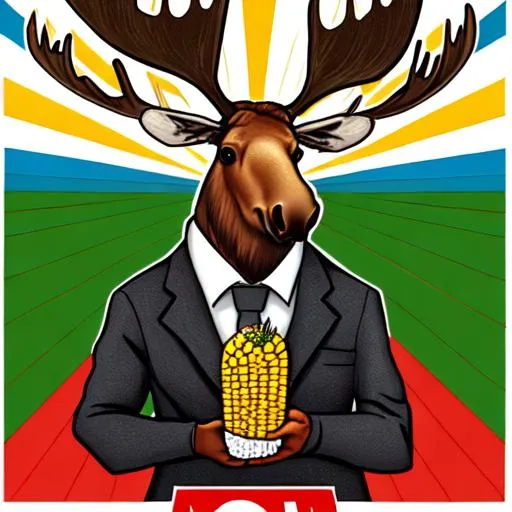 Prompt: Moose fascism corn