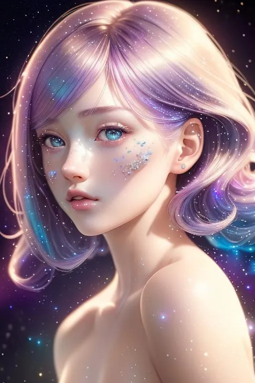 Prompt: ((best quality)), ((masterpiece)), ((realistic)), (detailed) illustration photographic , beautiful face, cute, 1girl, galaxy hair colour, perfect composition,elegant, hd octane render, messy wob cut,galaxy background,high resolution scan, masterpiece, hyperrealism, delicate detailed complex, highly detailed, intricate detailed, volumetric lighting, light reflection, highly detailed concept art, trending on artstation, vivid colors, melancholic, loneliness, depressing, hopelessness, suffering
(((close up face shoot))), dim lights, 8k uhd, realistic, Nikon z9, raytracing, focus face, (sharpness:2. 0)