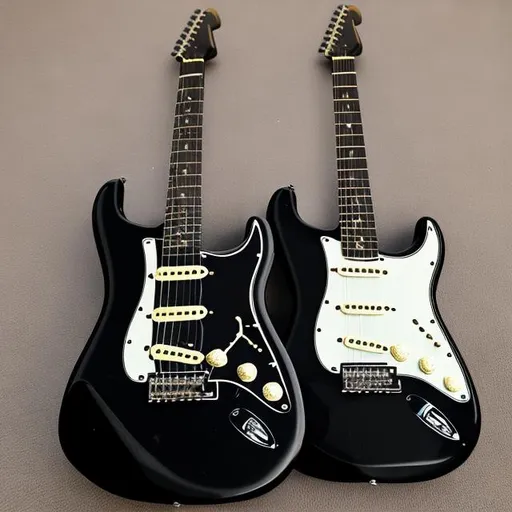 Prompt: 2 guitarras stratocaster preta
