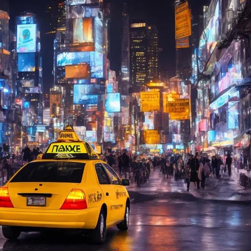 Prompt: one taxi (side view) running in the city , bright street night view,
Necromancer, High-res, High-quality, Masterpiece, Good lighting,high quality, 8k, film grain, professional, shot by canon eos r5,