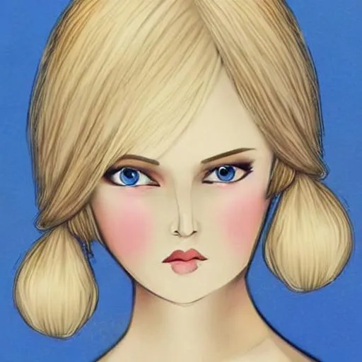 Prompt: Blonde Short hair
Blue eyes
Women
Pale
Art
young
pretty
medieval 


