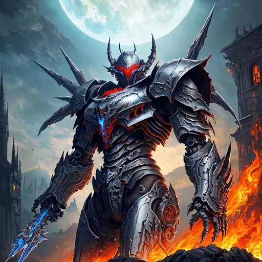 Prompt: rotting hell nightmare, shapely legs, large bust, poster art, high-quality high-detail highly-detailed breathtaking Villan ((by Aleksi Briclot and Stanley Artgerm Lau)) - ((The Guy)),  detailed berserk mech suit, 8k, black and silver helmet, highly detailed berserk head helmet, add some plasma blue, glowing chest emblem ,carbon fibre helmet, doom guy armor, smooth detailed shoulder plates, detailed black mech suit, full body, black futuristic mech armor, wearing mech armour suit, 8k,  full form, detailed forest wilderness setting, full form, epic, 8k HD, ice, sharp focus, ultra realistic clarity. Hyper realistic, realistic, close to perfection, more black in the armour, 
wearing blue and black cape, wearing carbon black cloak with yellow, full body, high quality cell shaded illustration, ((full body)), dynamic pose, perfect anatomy, centered, freedom, soul, Black, approach to perfection, cell shading, 8k , cinematic dramatic atmosphere, watercolor painting, global illumination, detailed and intricate environment, artstation, concept art, fluid and sharp focus, volumetric lighting, cinematic lighting, dark apocalypse
