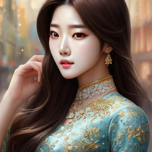 Realistic art of jiafei. Chinese woman in Chinese co