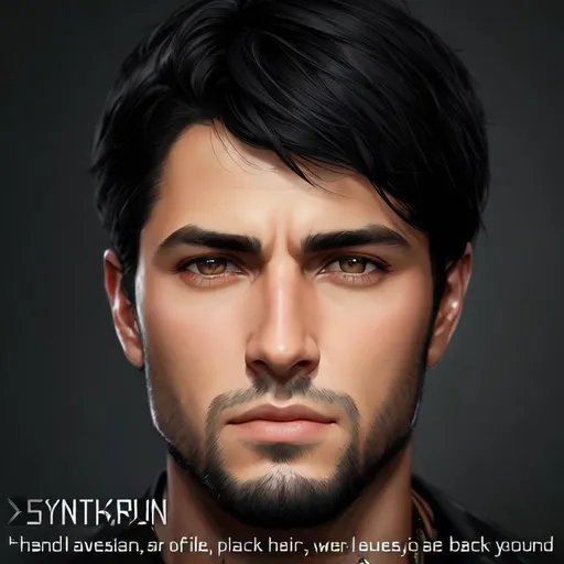 Prompt: photorealistic portrait of a handsome man with black hair with gray eyes, perfect composition, detailed face, realistic, super detailed, 8k, high quality, artstation, sharp focus, studio photo, intricate details, highly detailed, by greg rutkowski