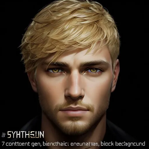 Prompt: photorealistic portrait of a handsome man with wheat-blonde hair with yellow eyes, perfect composition, detailed face, realistic, super detailed, 8k, high quality, artstation, sharp focus, studio photo, intricate details, highly detailed, by greg rutkowski