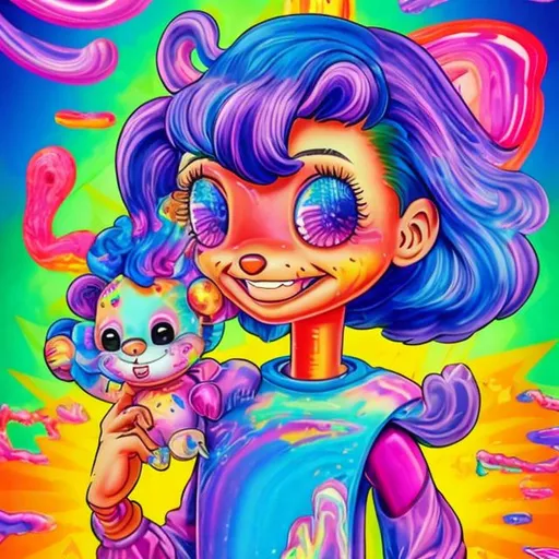 Prompt: 90s toy in the style of Lisa frank