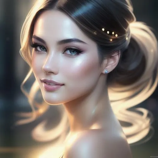 Prompt: splash art, by Greg rutkowski, hyper detailed perfect face,

beautiful Caucasian-Asian young female , model, icon,  full body, long legs, perfect body,

high-resolution cute face, perfect proportions,smiling, intricate hyperdetailed hair, light makeup, sparkling, highly detailed, intricate hyperdetailed shining eyes,  

Elegant, ethereal, graceful,

HDR, UHD, high res, 64k, cinematic lighting, special effects, hd octane render, professional photograph, studio lighting, trending on artstation