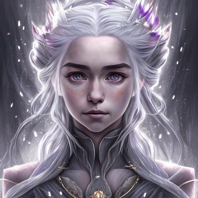 anime portrait of Daenerys Targaryen, anime violet e...