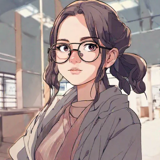 Prompt: a girl called valeria with glasses in anime style
