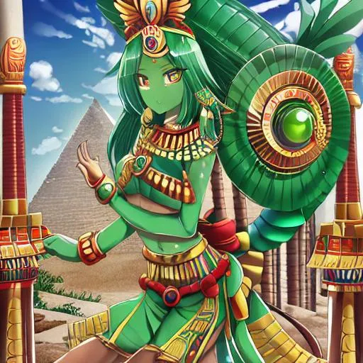 Prompt: Quetzalcoatl, Egyptian style