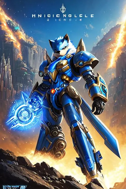 Prompt: Poster art, high-quality high-detail highly-detailed breathtaking hero ((by Aleksi Briclot and Stanley Artgerm Lau)) - ((sonic the hedgehog )), hedgehog helmet, highly detailed sonic head,  detailed blue fur, detailed blue and gold and white mech suit, full body, black futuristic mech armor, wearing mech armour suit, 8k,  full form, detailed forest setting, has highly detailed flame thrower, full form, epic, 8k HD, fire, sharp focus, ultra realistic clarity. Hyper realistic, Detailed face, portrait, realistic, close to perfection, more black in the armour, 
wearing blue and black cape, wearing carbon black cloak with yellow, full body, high quality cell shaded illustration, ((full body)), dynamic pose, perfect anatomy, centered, freedom, soul, Black short hair, approach to perfection, cell shading, 8k , cinematic dramatic atmosphere, watercolor painting, global illumination, detailed and intricate environment, artstation, concept art, fluid and sharp focus, volumetric lighting, cinematic lighting, 
