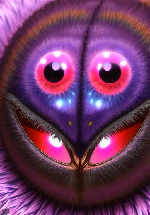Prompt: UHD, , 8k,  oil painting, Anime,  Very detailed, zoomed out view of character, HD, High Quality, Anime, Pokemon, Venonat is a small insect Pokémon with a spherical body covered in purple fur and two red-purple hexagonal compound eyes. The fur releases a toxic liquid and it spreads when shaken violently off their bodies. A pink pincer-like mouth with two teeth, stubby forepaws, and a pair of two-toed feet are visible through its fur. Its limbs are light tan. There is also a pair of white antennae sprouting from the top of its head. Venonat's highly developed eyes act as radar units and can shoot powerful beams.

Venonat can be found in dense temperate forests, where it will sleep in the hole of a tree until nightfall. It sleeps throughout the day because the small insects it feeds on appear only at night. Both Venonat and its prey are attracted to bright lights.

Pokémon by Frank Frazetta