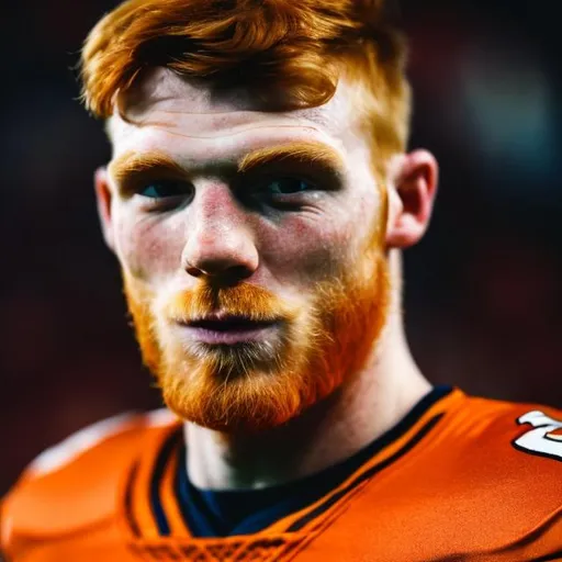 Prompt: photo of a ginger man with the facial features of football player Harrison Smith