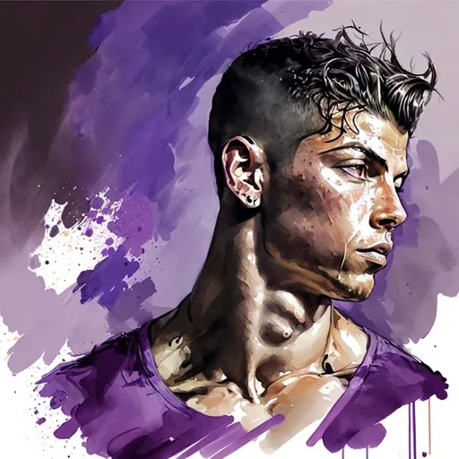 Prompt: ronaldo in action, colorful,