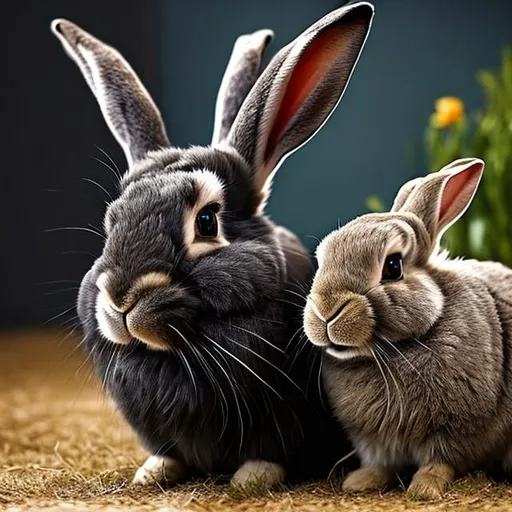 Prompt:  rabbits, remarkably large and beautiful animal, entirely black, and sagacious to an astonishing degree