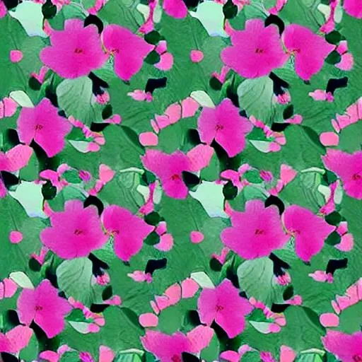 Prompt: Minimalist watercolour floral repeat pattern, soft colours, overlaying patterns pink green