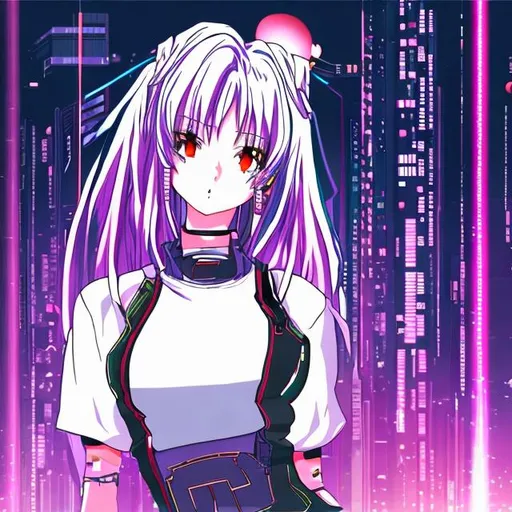Prompt: cyber anime girl in 90´s anime style
