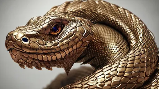 Prompt: Anthropomorphic majestic snake, portrait, finely detailed armor, cinematic lighting, intricate filigree metal design, 4k, 8k, unreal engine, octane render