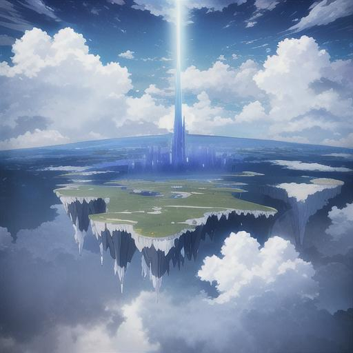 blue protocol landscape, anime landscape, big clouds... | OpenArt