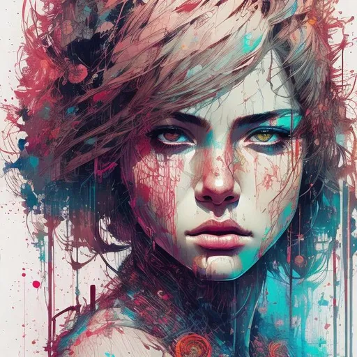 Prompt: strong warrior princess| centered| key visual| intricate| highly detailed| breathtaking beauty| precise lineart| vibrant| comprehensive cinematic| Carne Griffiths| Conrad Roset