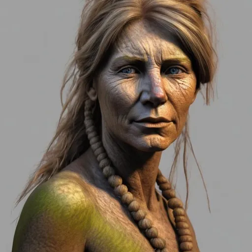 Prompt: A portrait stone age woman in  realistic colours