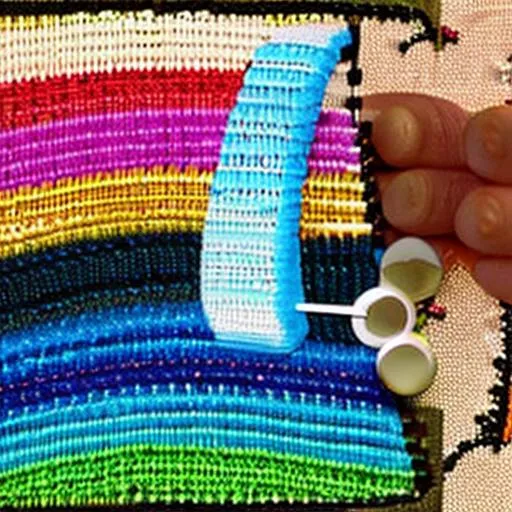 Prompt: a stitch in time saves rainbows in heaven