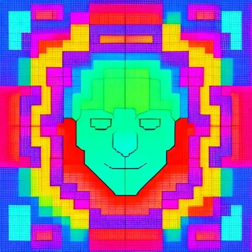 Prompt: a heatmap generated by python that somehow resembles the blocky tessellated face of a man with no outlines