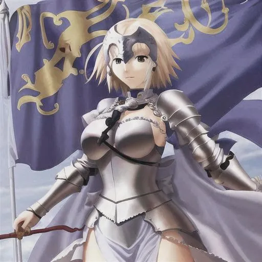 Prompt: Jeanne D'arc Fate with flag