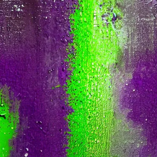 Prompt: Green Ambient Noise mixed with Purple Runoff 