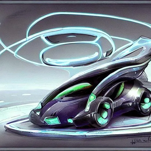 Prompt: concept art of a futuristic squid car