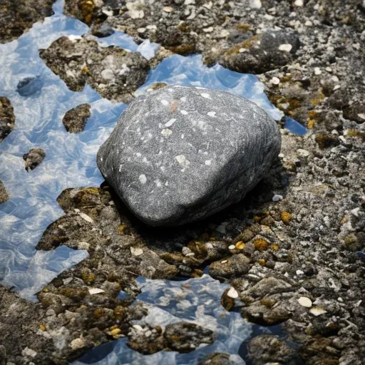 Prompt: small rock in a river