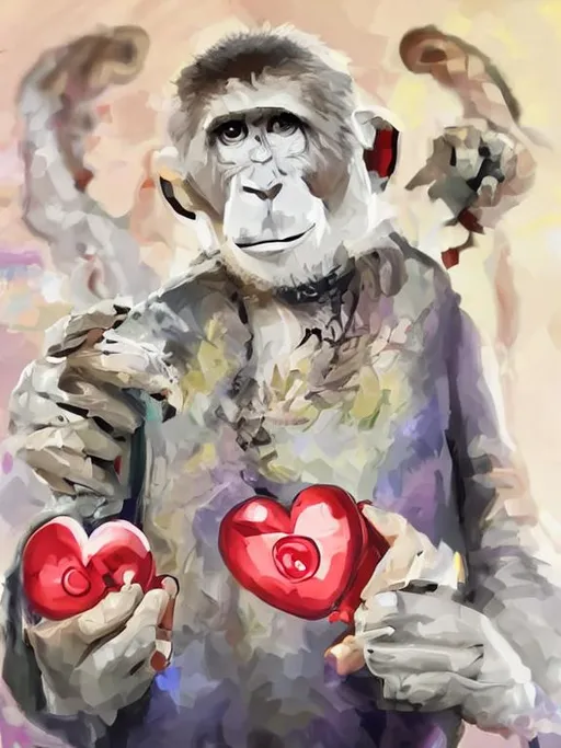 Prompt: 


wojapes harambe monkey selica joycons video gamers  puppies japan emojis hearts $$$ bubble tea


iridescent reflection, cinematic light, back light, dramatic light, light reflection, 3D shading, 3D shadow,

impressionist painting,

volumetric lighting maximalist photo illustration 4k, resolution high res intricately detailed complex,

soft focus, digital painting, oil painting, heroic fantasy art, clean art, professional, colorful, rich deep color, concept art, CGI winning award, UHD, HDR, 8K, RPG, UHD render, HDR render, 3D render cinema 4D,