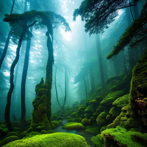 Prompt: Moss covered statues, eyes, widescreen ratio 16:9, 8k, front, full body, Epic action pose, epic Instagram, solar, psychedelic, fog, dusk, Twilight, hyperdetailed, intricately detailed, hyper-realistic, fantastical, intricate detail, WIDESCREEN, complementary colors, concept art, masterpiece, NEON oil painting, heavy strokes, splash arts, Wide Angle, Perspective, Double-Exposure, Light, NEON BLACK Background, Ultra-HD, Super-Resolution, Massive Scale, Perfectionism, Soft Lighting, Ray Tracing Global Illumination, Translucidluminescence, Crystalline, Lumen Reflections, in a symbolic and meaningful style, symmetrical, high quality, high detail, masterpiece, intricate facial detail, intricate quality, intricate eye detail, highly detailed, highly detailed face, Very detailed, high resolution