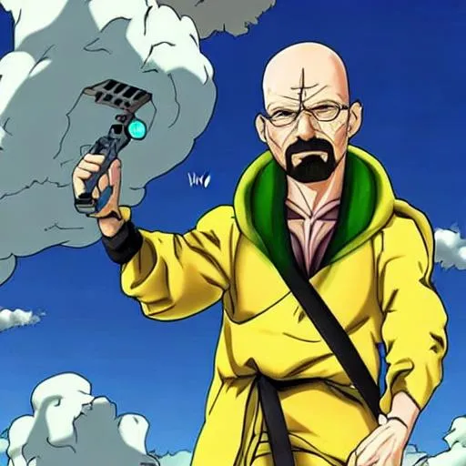 Prompt: Walter White as DIO from Jojo's bizarre adventure 