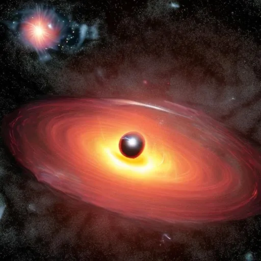 Prompt: A black hole near a super nova