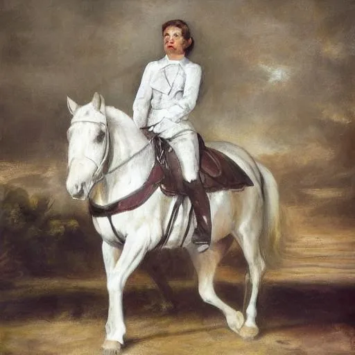 Prompt: Sci Fi Fantasy Woman on a white horse