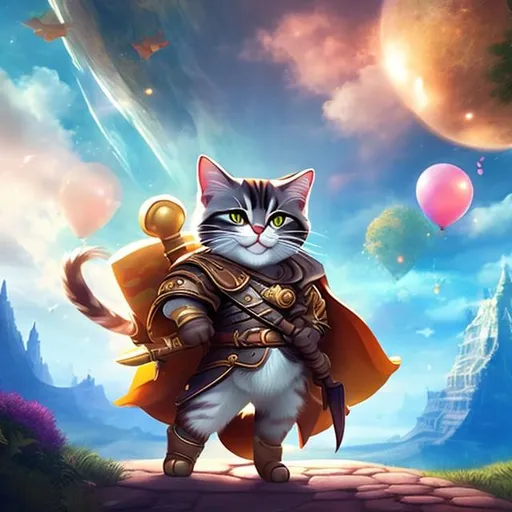 Prompt: cat, fantasy, cute, adventure

