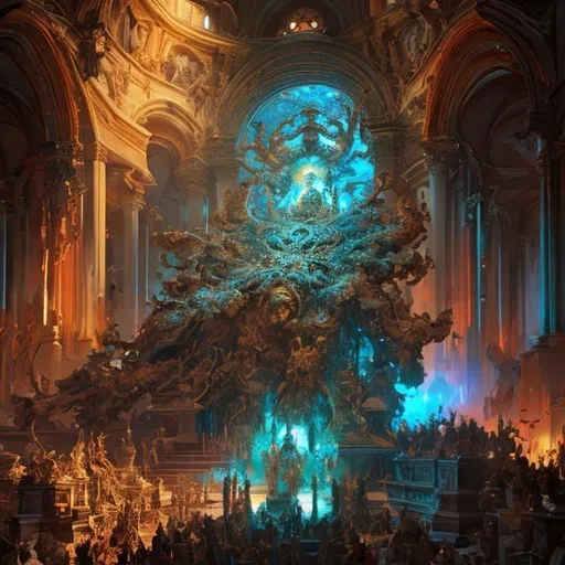 Prompt: Apotheosis, also called divinization or deification, is the glorification of a subject to divine levels and, commonly, the treatment of a human being, any other living thing, or an abstract idea in the likeness of a deity. 8k resolution concept art by Greg Rutkowski dynamic lighting hyperdetailed intricately detailed Splash art trending on Artstation triadic colors Unreal Engine 5 volumetric lighting Alphonse Mucha WLOP Jordan Grimmer orange and teal Professional photography, bokeh, natural lighting, canon lens, shot on dslr 64 megapixels sharp focus