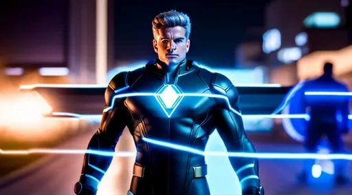 Prompt: High-resolution hyperrealistic photo of x-man {cable} nathan-summers merged with powerhouse [franklin-richards] hyperstorm, {adult man}, all the power, glowing eyes, glowing aura, photorealistic, highly detailed, uhd, hdr, 64k