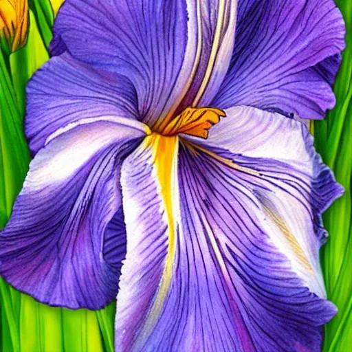 Prompt: An iris. The Lord is my shepherd.