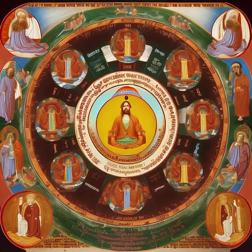 Prompt: the wheel of dharma presented by jesus