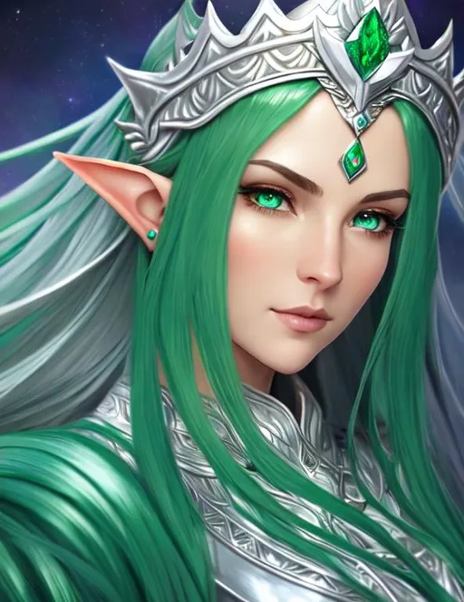 A Tolkien-inspired beautiful and regal elf woman wit... | OpenArt