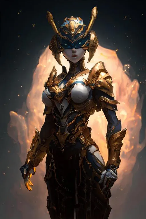 Prompt: show face, an intricate girl exoskeleton, white mate & gold armor, pale skins, juicy, futuristic mecha armor, cleopatra, juicy, tron, 3d, Splash art, front, epic Instagram, artstation, hyperdetailed intricately detailed, intricately detailed full helmet, unreal engine, fantastical, intricate detail, splash screen, complementary colors, Sci-fi concept art, 8k, heavy strokes, splash arts, full height, full body,