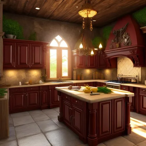 Prompt: fantasy, kitchen interior, UHD, HD, 8K, 