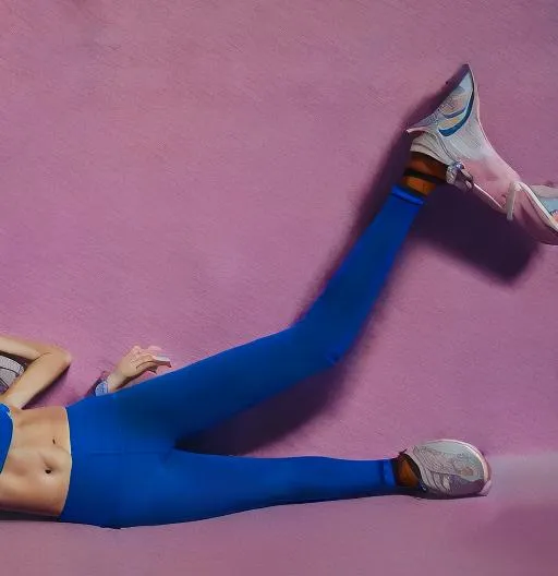 Prompt: nike pro leggings lying down on the bed, missionary position