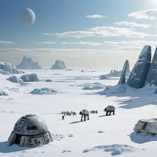 Prompt: Planet Hoth during the summer, Star Wars