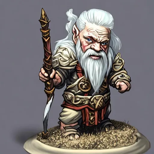 Prompt: Albino dwarf sorcerer